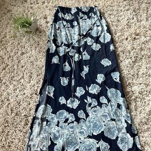 Vive original vintage hippie chick vibes floral hipster 2000s blue maxi …